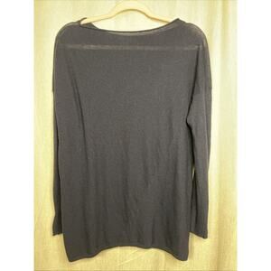 Vince Navy Blue Long Sleeve Boat Neck Drop Shoulder Slouchy Top Women's Size L